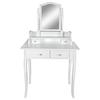 Sminkasztal Vanessa *top Ár* - fehér, Modern, faalapú anyag/Üveg (80/142/40cm) - Best Price