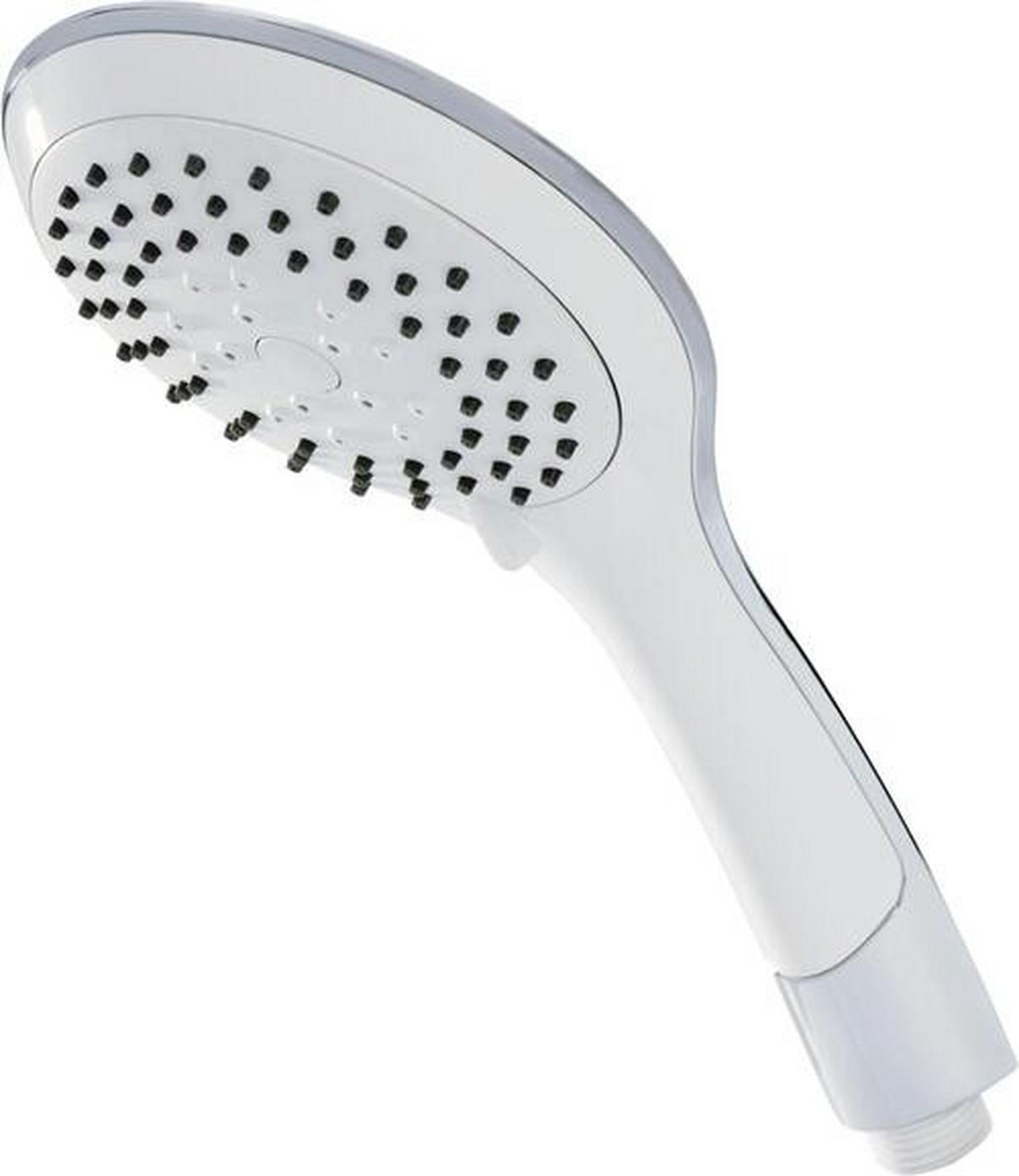 SPRCHOVÁ HLAVICA BROADWAY    -SB- - biela/chrómová, plast (12/3,5/26cm)