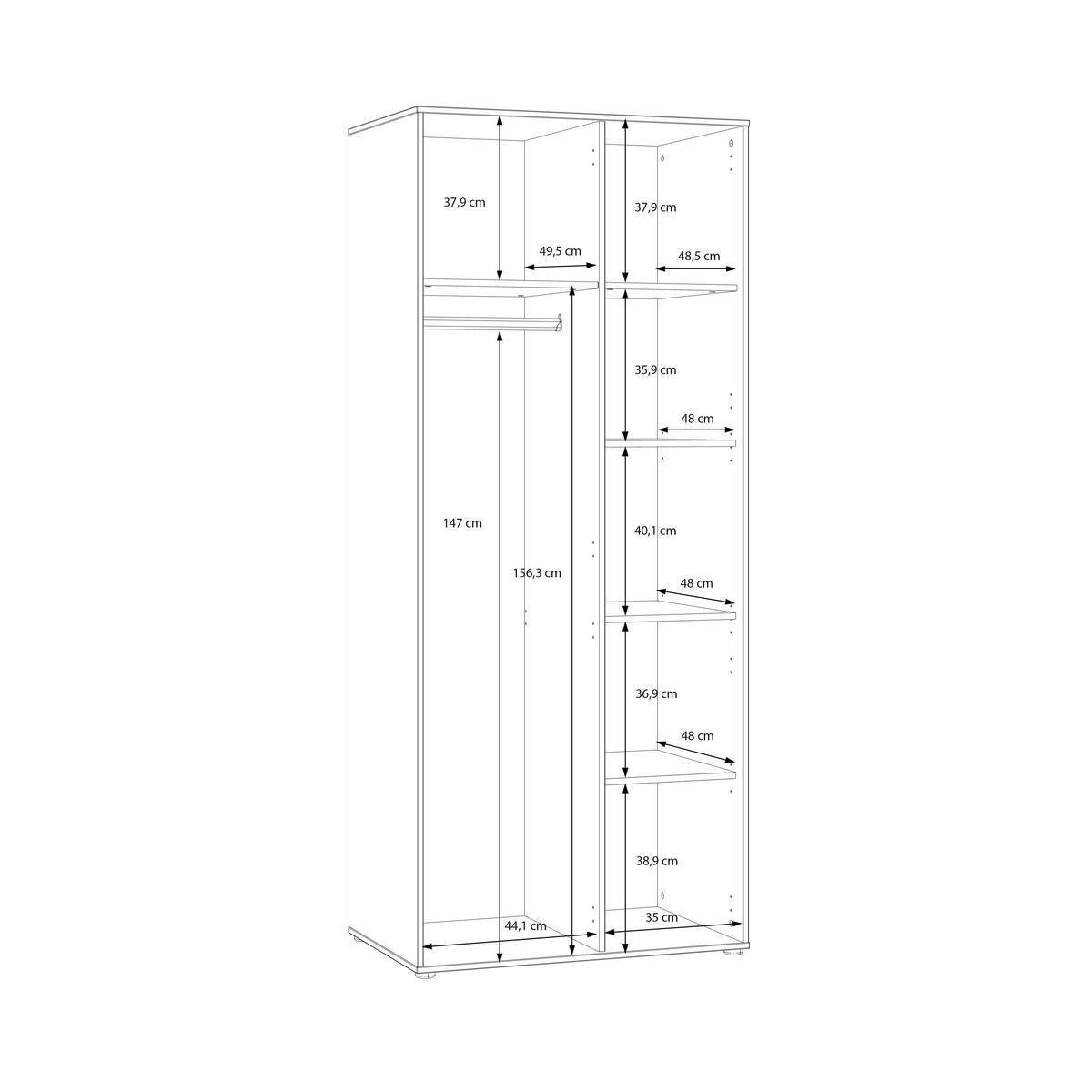 Comodă Înaltă Eliston - tölgyfa színű/homokszínű, Natur, műanyag/faalapú anyag (84/200,1/54cm) - Modern Living
