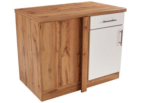 Eckunterschrank Stella Uebe110 - Eichefarben/Weiß, Holzwerkstoff (110/86/57cm) - Ombra Eckunterschrank Stella Uebe110 - Eichefarben/Weiß, Holzwerkstoff (110/86/57cm) - Ombra