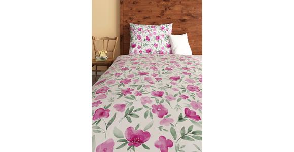 Satin Bettwäsche 140x200 Cm Iris Rosa/weiß - Rosa/Weiß, ROMANTIK / LANDHAUS, Textil (140/200cm) - James Wood