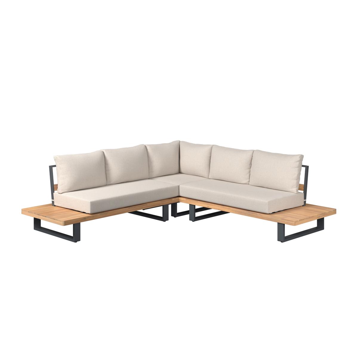 TERASOVÁ SEDACIA SÚPRAVA GABRIEL - farba akácie, Natur, kov/drevo - Mömax