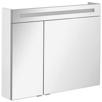 Spiegelschrank B.clever Led 2-Türig BxHxT: 90x71x16 cm Weiß - Weiß, MODERN, Glas/Holzwerkstoff (90/71/16cm) - MID.YOU