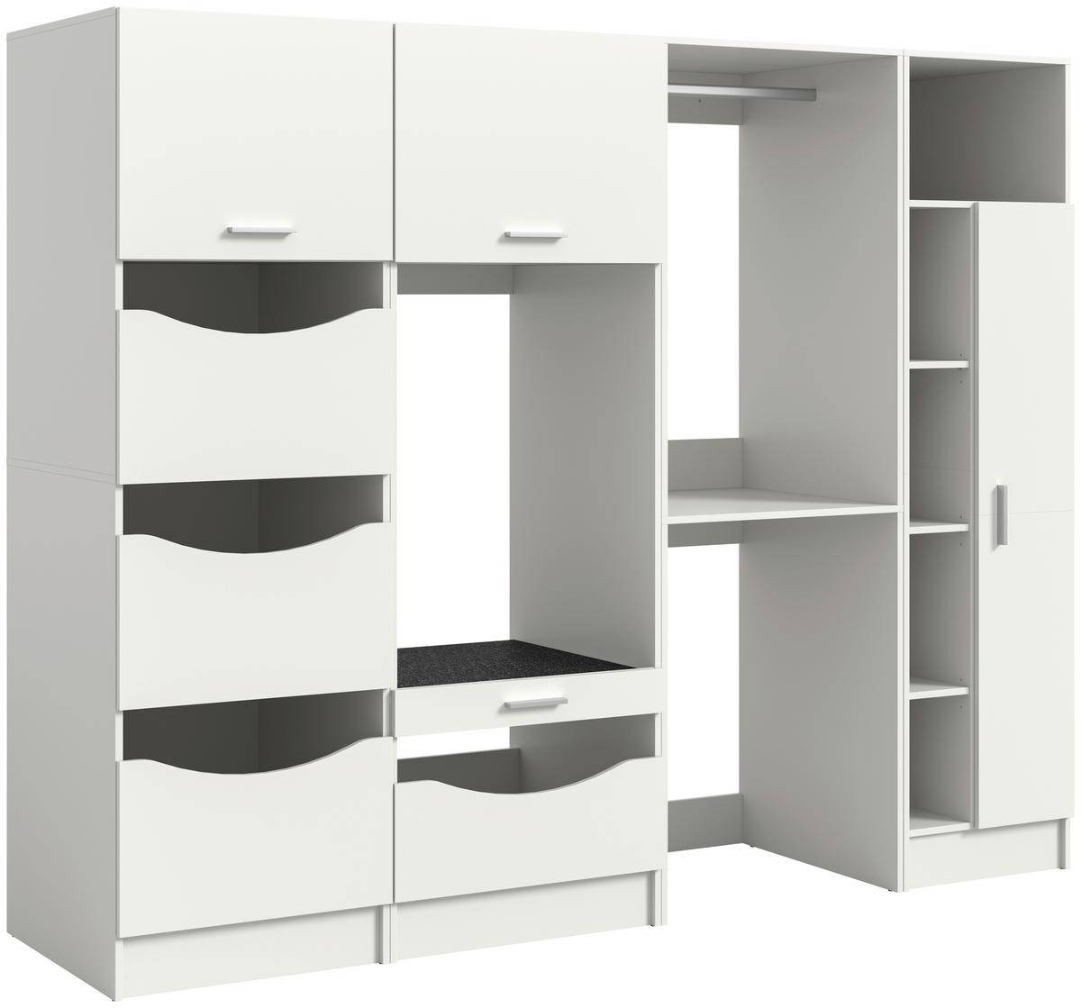 Prádelna Free bílá - bílá, Basics, kompozitní dřevo (242/195/68cm) - MID.YOU