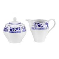 Milch- und Zucker-Set Porzellan, Blau/Weißblau - Blau/Weißblau, Basics, Keramik - Creatable