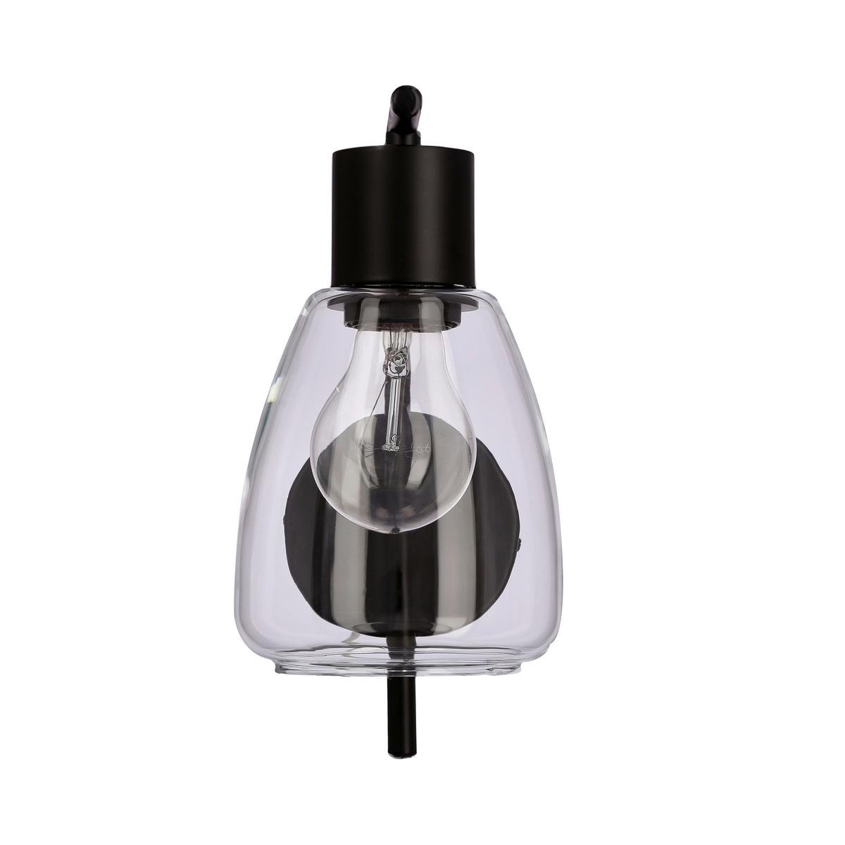 Wandleuchte 21-35110 Moldo - Transparent/Schwarz, Design, Metall (17.4/12/23.5cm)