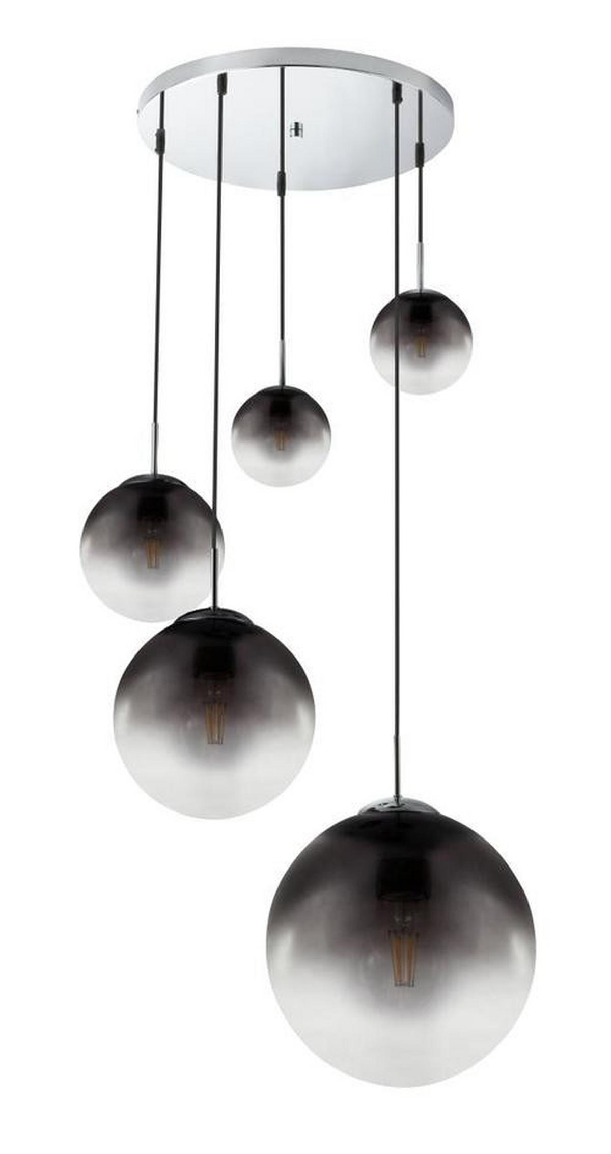 Hängeleuchte Varus H: 150 cm 5-Flammig Rauchglas - Design, Glas/Metall (65/150cm) - Globo