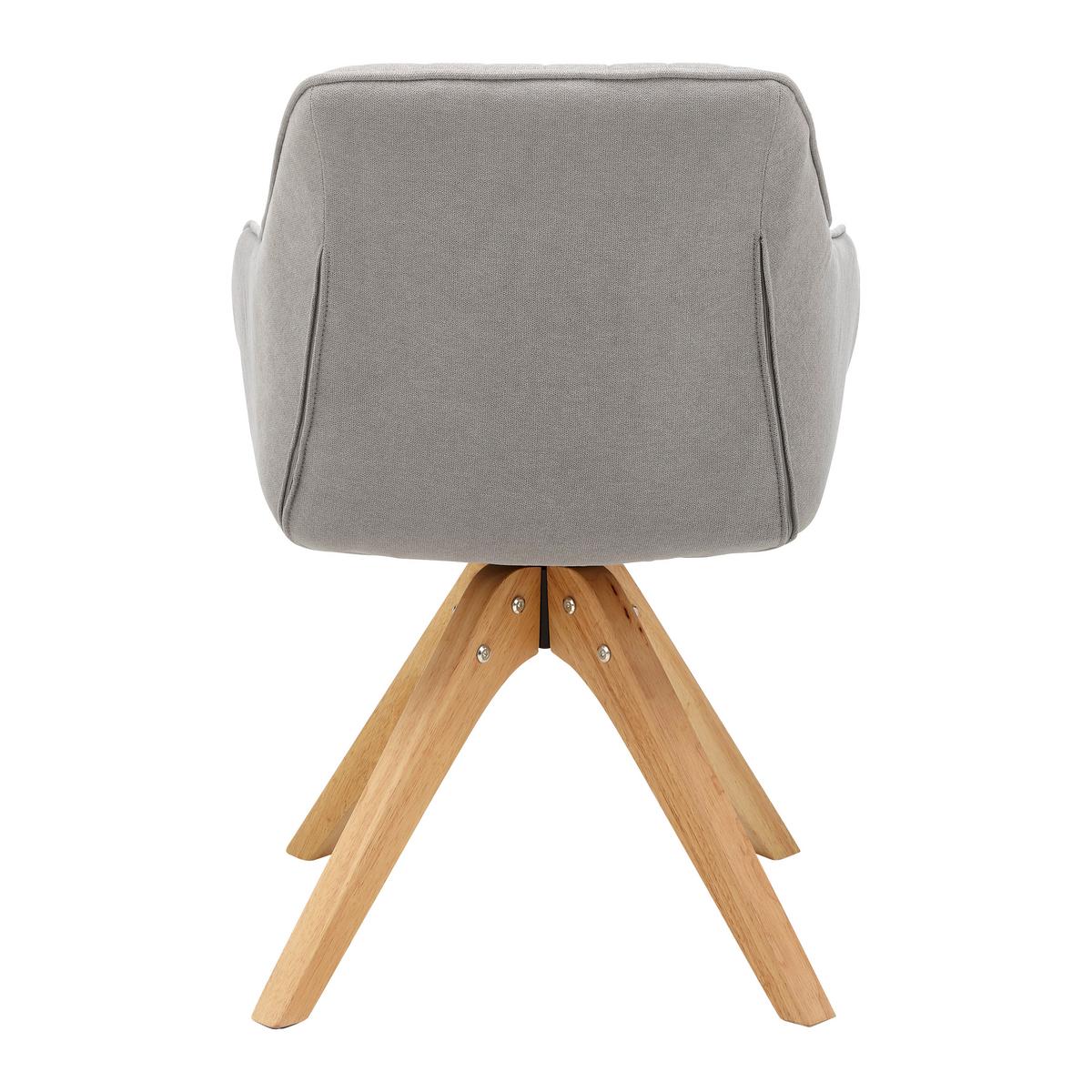 Jídelní židle LEONIE šedá - barvy dubu/světle šedá, Moderní, dřevo/textil (60/84/61cm) - P & B