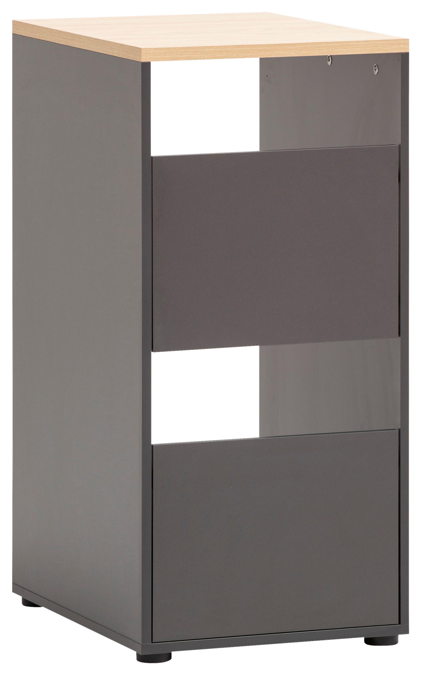 Mehrzweckschrank Anthrazit/Eichefarben B:45,1cm - Eichefarben/Anthrazit, MODERN, Holzwerkstoff (45,1/95,8/60cm) - MID.YOU