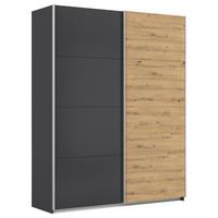 Schwebetürenschrank B: 181cm Feldkirch Grau/Eiche Dekor - Anthrazit/Eiche Artisan, MODERN, Holzwerkstoff (181/229/62cm)