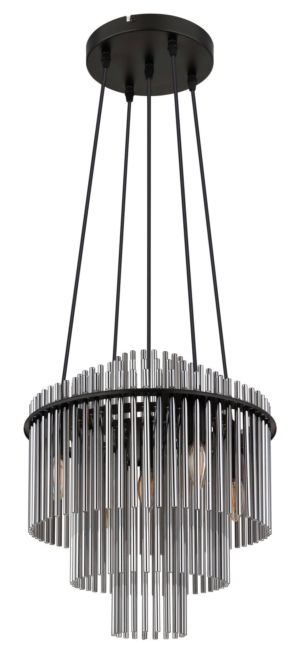 HÄNGELEUCHTE 15698H2 GORLEY - Schwarz/Grau, Basics, Glas/Kunststoff (40/120cm) - Globo