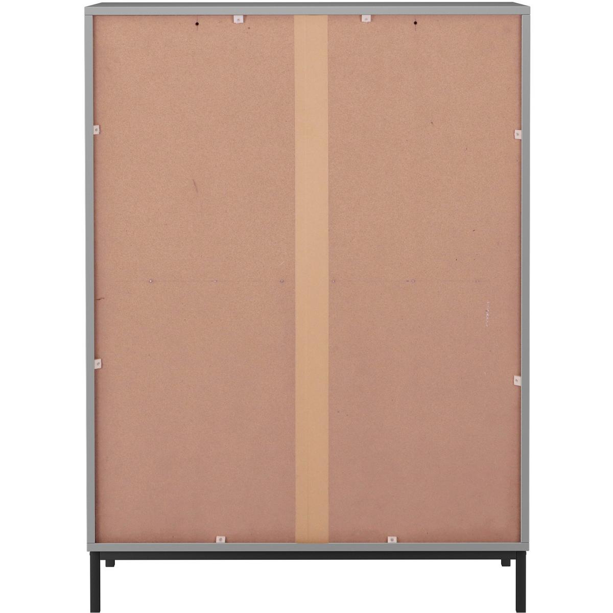 Kommode Celine Grau B: 80cm - Schwarz/Grau, Design, Holzwerkstoff/Metall (80/110/35cm) - MID.YOU