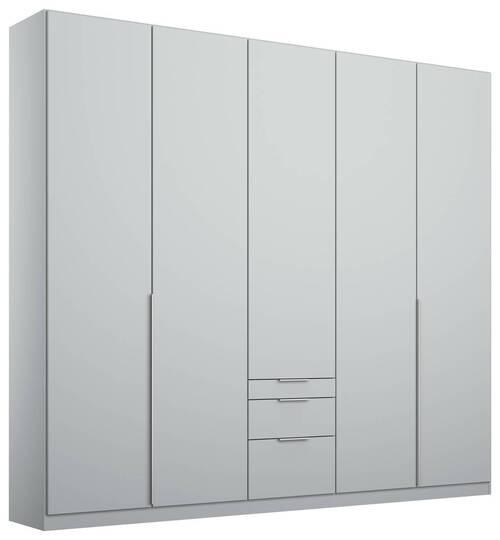 Drehtürenschrank mit Laden 226 cm Alabama, Seidengrau - Hellgrau, MODERN, Holzwerkstoff (226/229/54cm)