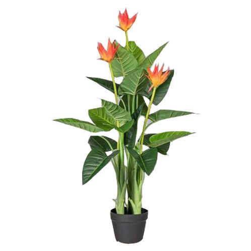 Kunstpflanze mit Orangenen Blüten H: 40 cm mit Topf - Schwarz/Orange, Trend, Kunststoff (40cm) - P & B