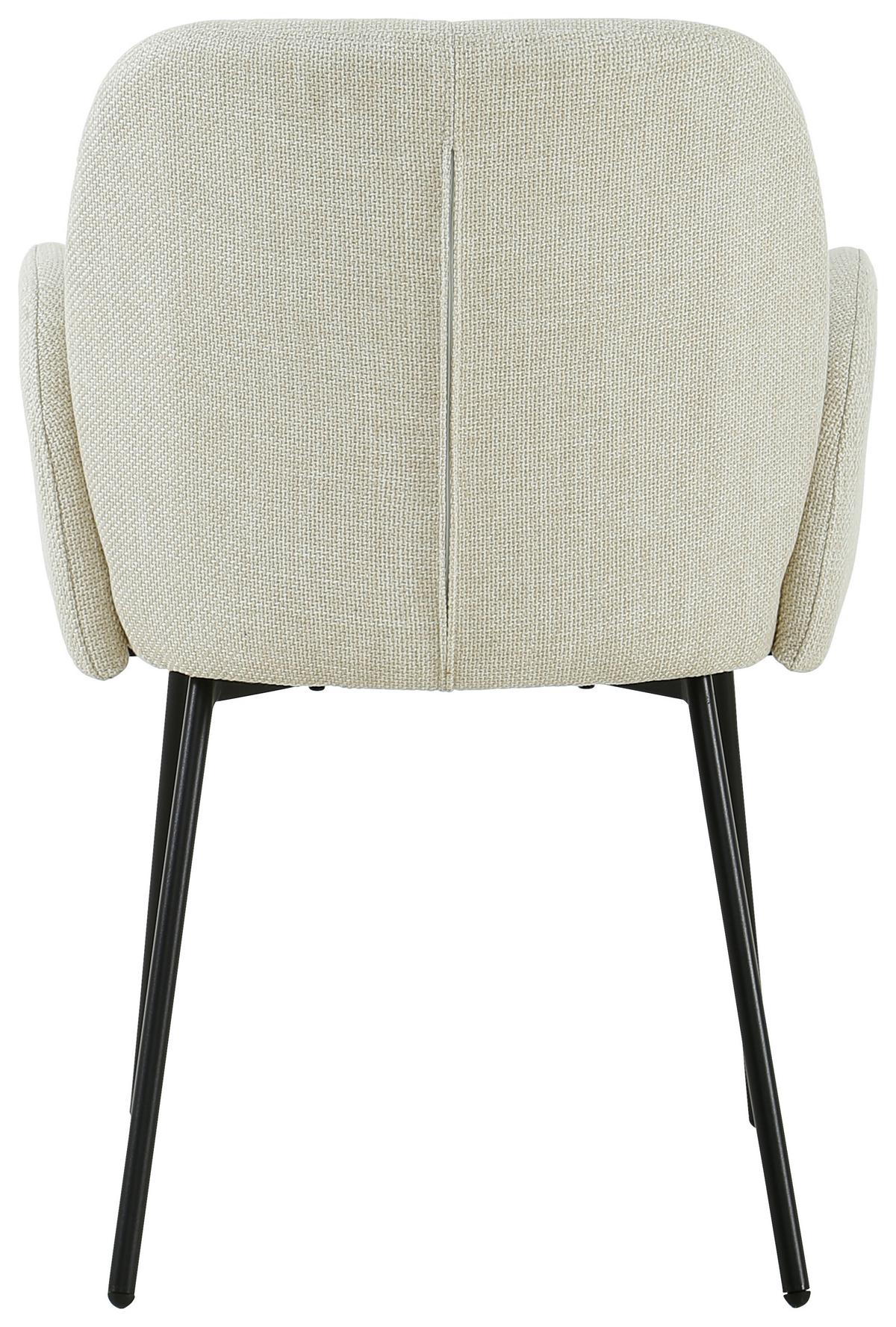 Armlehnstuhl Pauline Leinenoptik Beige, B: 62 Cm - Beige/Schwarz, KONVENTIONELL, Holz/Textil (62/85/64cm) - MID.YOU