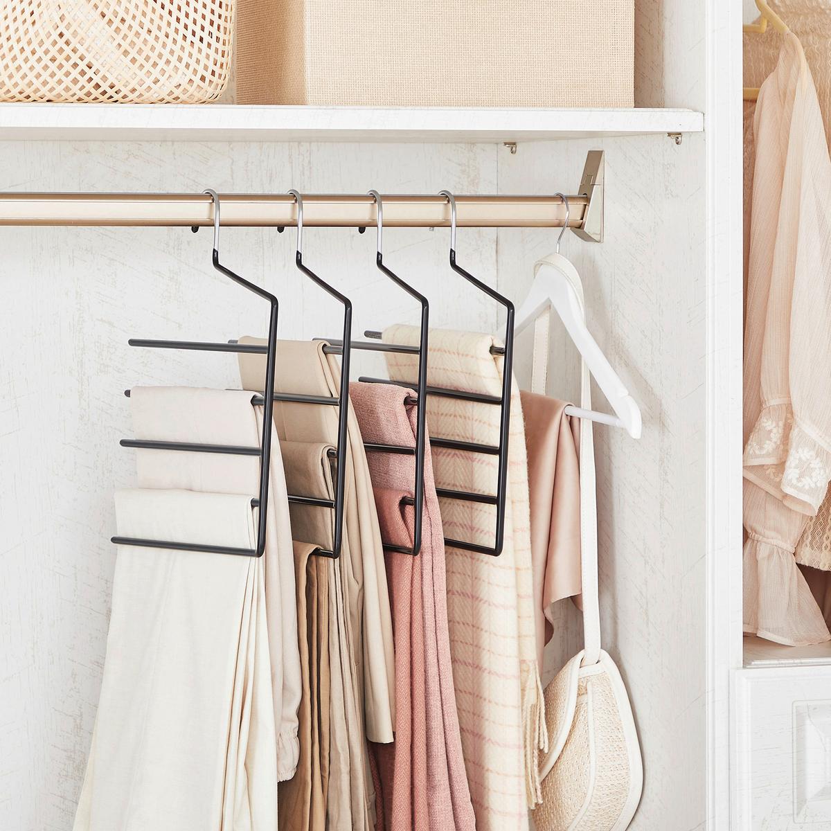 Kleiderbügelset Metal Hanger Schwarz B: 32 cm - Schwarz, Basics, Kunststoff/Metall (32cm)