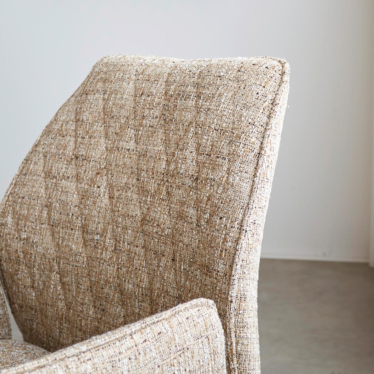 Armlehnstuhl-set Donny Beige B: 57,5 Cm - Beige/Schwarz, MODERN, Textil/Metall (57,5/92/52cm) - MID.YOU