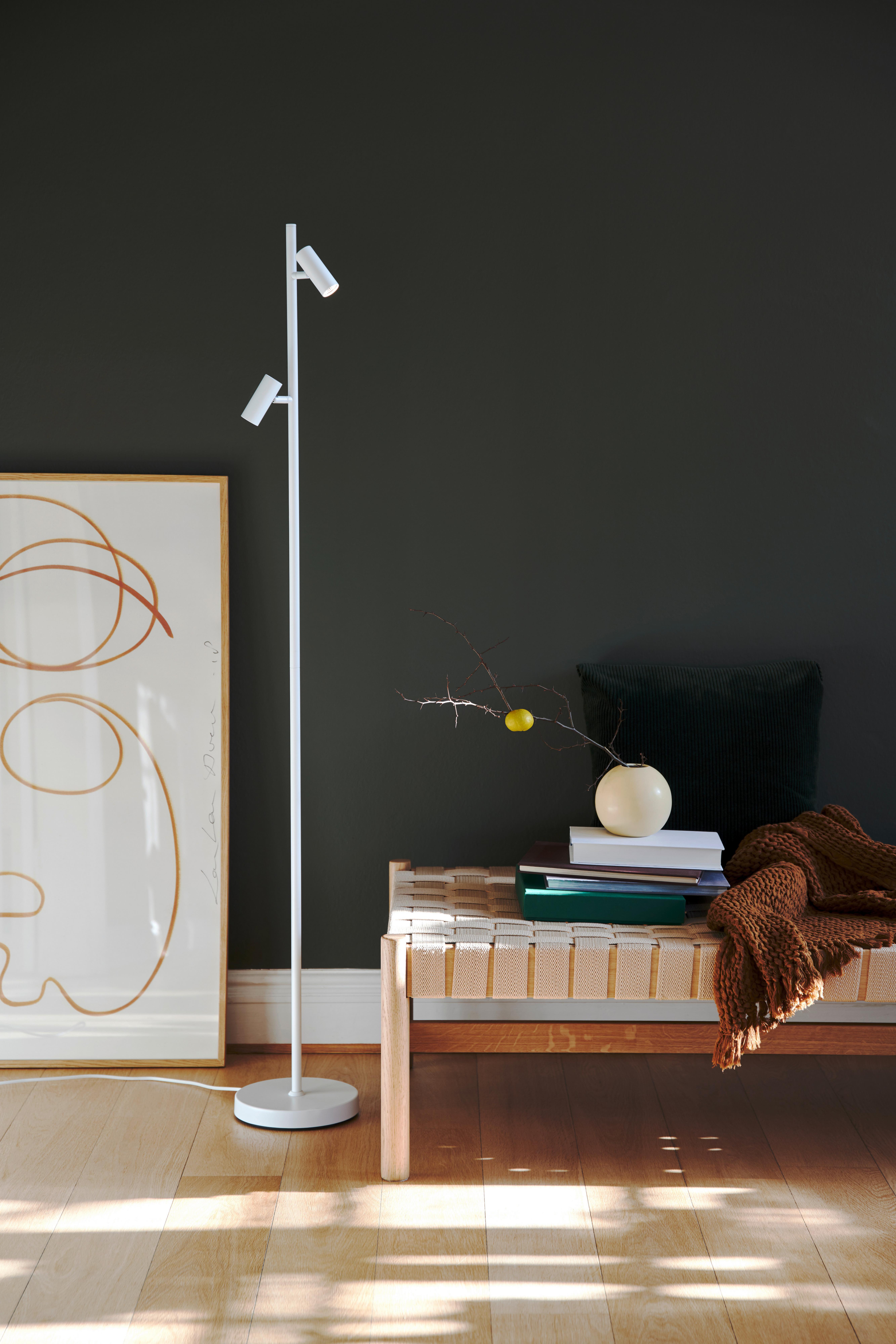 LED-Stehleuchte Omari Weiß  H: 141 cm - Weiß, Design, Metall (141cm) - Nordlux