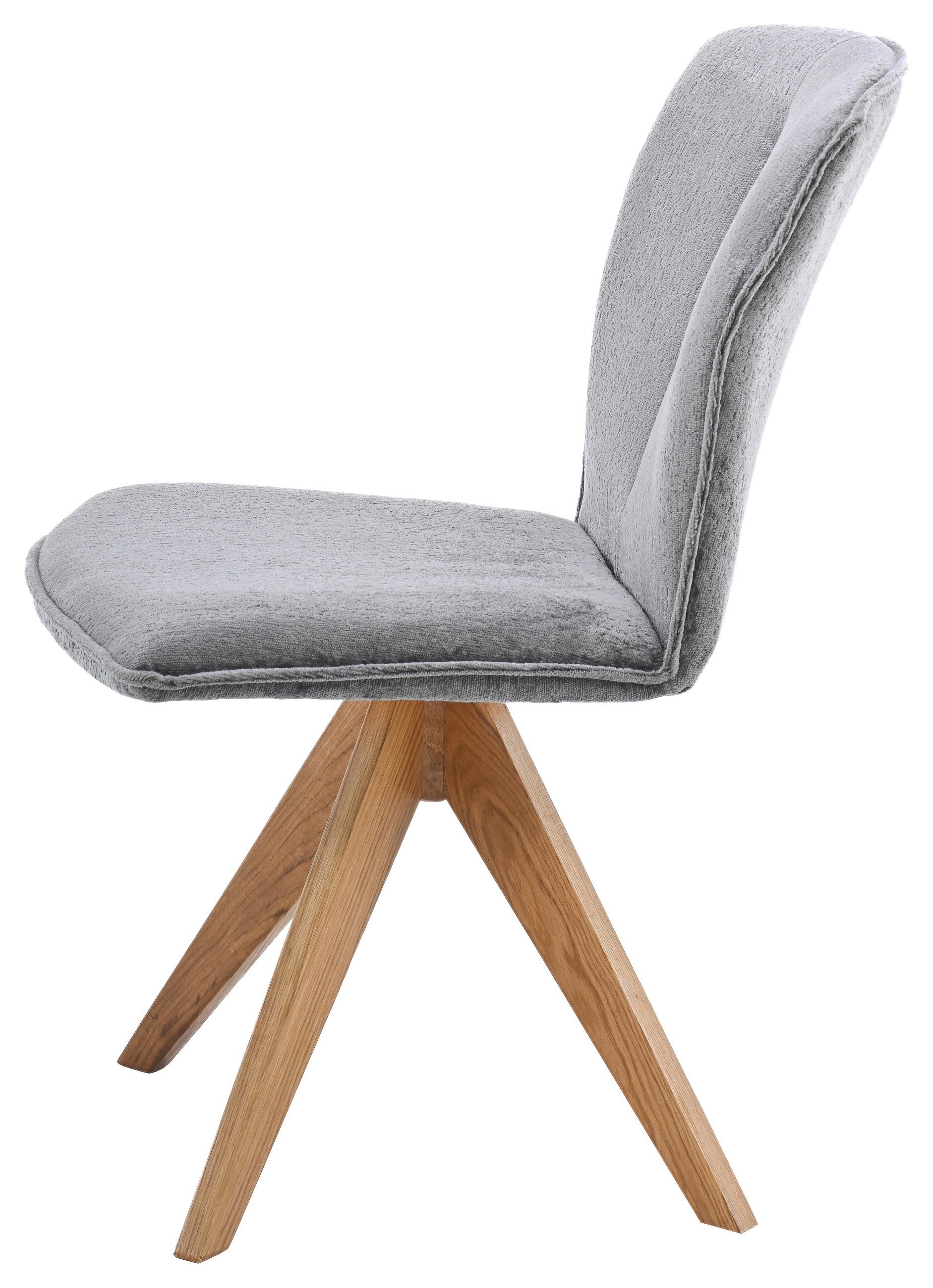 Stuhl Neva 2 Braun Eiche Massiv, Drehbar, B: 51cm - Naturfarben/Braun, KONVENTIONELL, Holz/Textil (51/89/70cm)