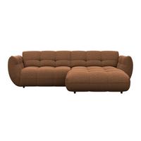 Ecksofa Panda Chenille terracotta, 280x178cm - Terracotta/Schwarz, Trend, Textil (280/178cm)