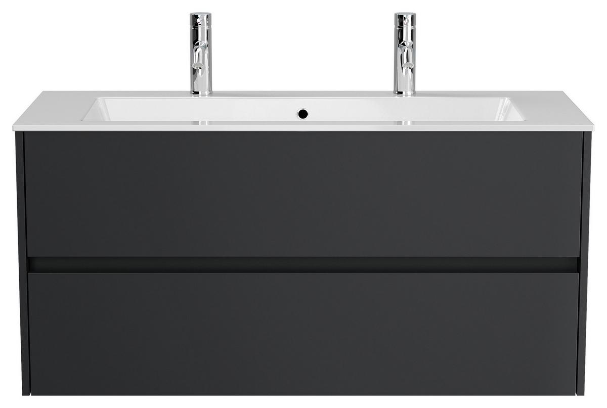 Waschtischkombi Limes Graphitfarben B: 120 Cm - Graphitfarben/Weiß, MODERN, Holzwerkstoff/Stein (120/58,8/46,5cm) - MID.YOU