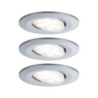 LED-Deckenleuchte Ø 9 cm 3er-Set Chromfarben rund - Chromfarben, Basics, Kunststoff (9cm) - Paulmann