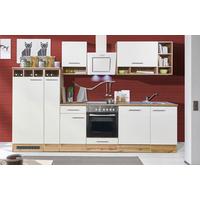 Küchenzeile ohne Geräte B: 310 cm Weiß/Wildeiche Dekor - Wildeiche/Weiß, Basics, Holzwerkstoff (310/205/60cm) - Respekta