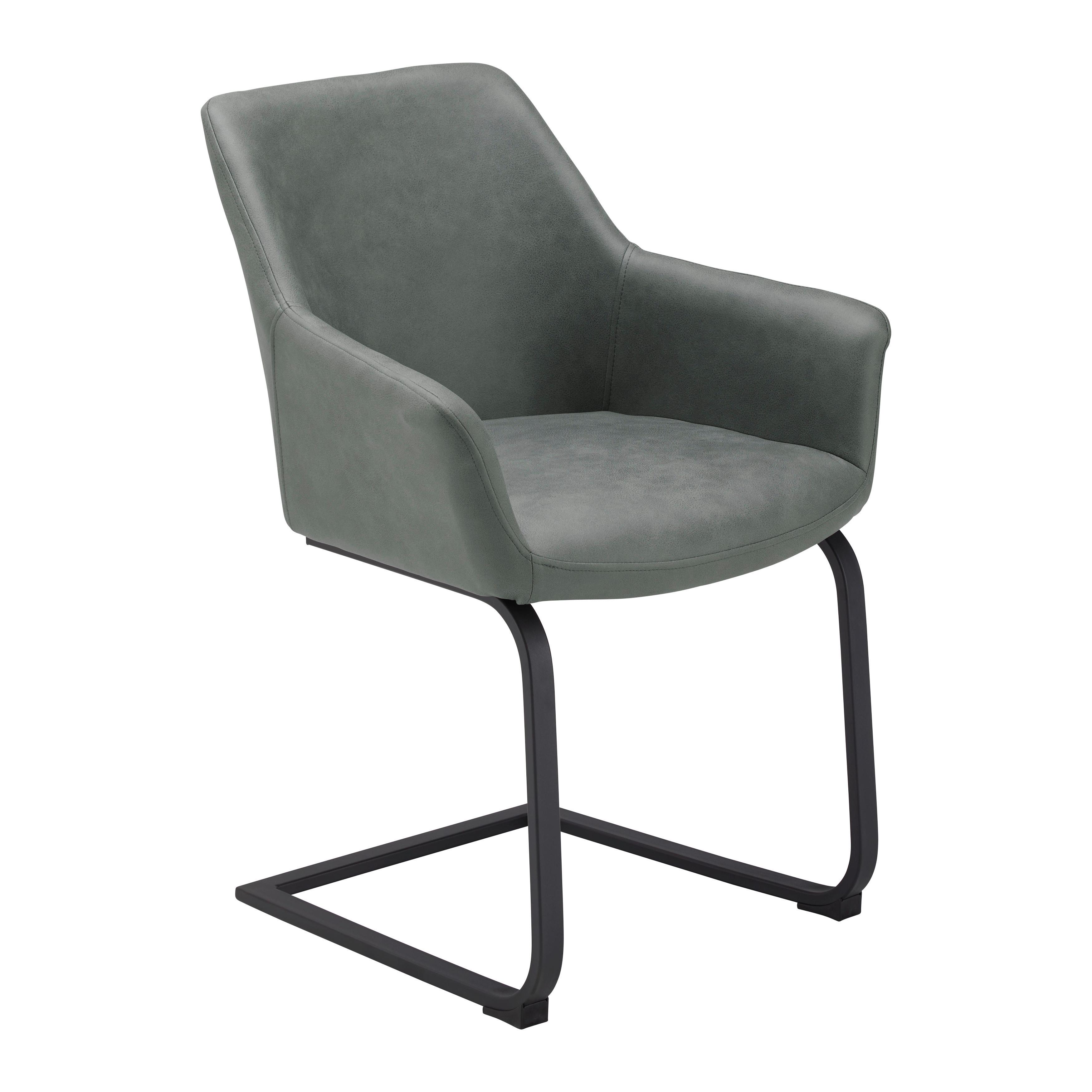 Stolička PRIA zelená - čierna/zelená, Modern, kov/drevo (61/85/62cm) - Bessagi Home