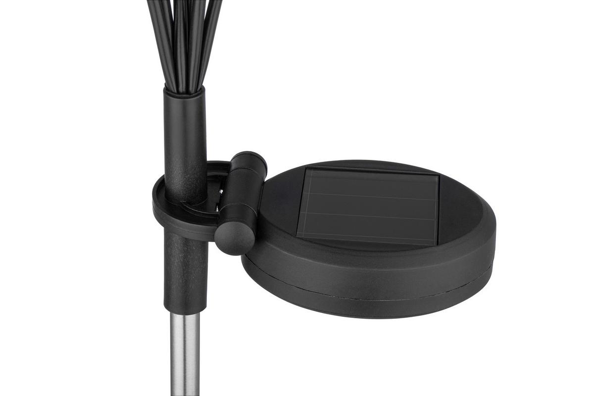 Solarleuchte Kalinda - Edelstahlfarben/Weiß, Basics, Kunststoff/Metall (67,5cm) - Homezone