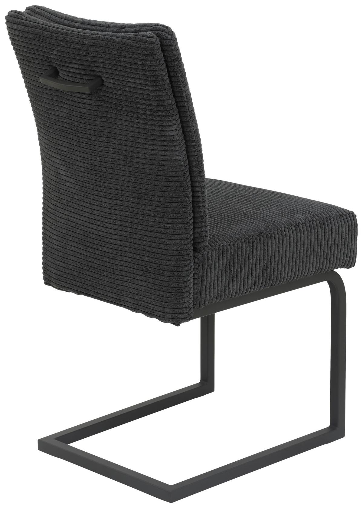 Schwingstuhl Olivia Giga-S - Anthrazit/Schwarz, MODERN, Textil/Metall (61/91/43cm)