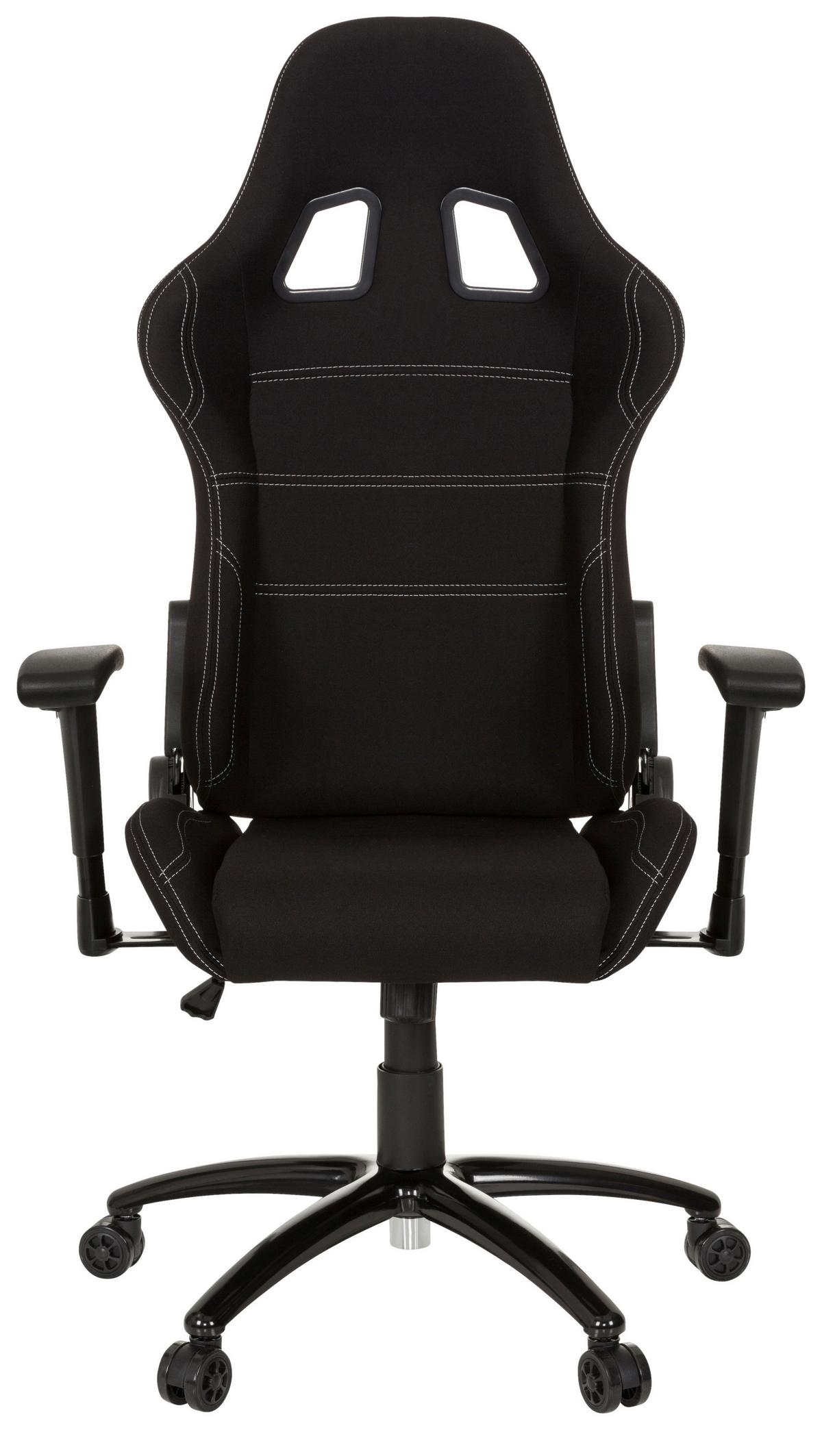 Gamingstuhl Game Force Schwarz Mit Wippfunktion - Schwarz/Weiß, Basics, Kunststoff/Textil (72/140/63cm) - MID.YOU