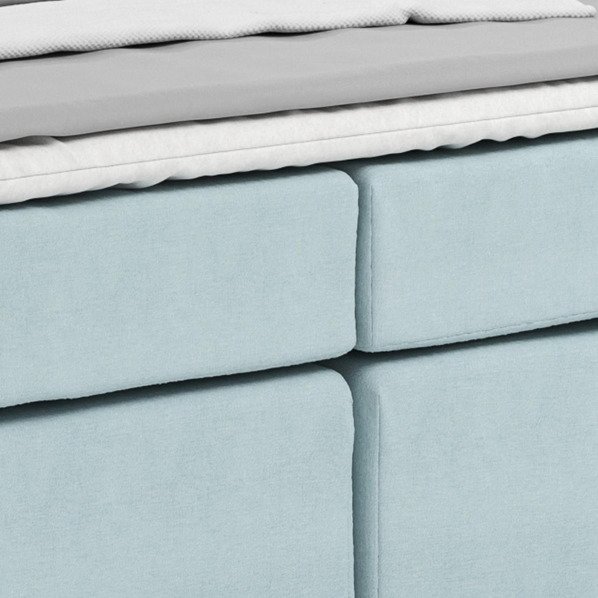 Posteľ Boxspring NERO, 160x200 cm, svetlomodrá - svetlomodrá/mätovozelená, Konventionell, kov/textil (160/200cm)