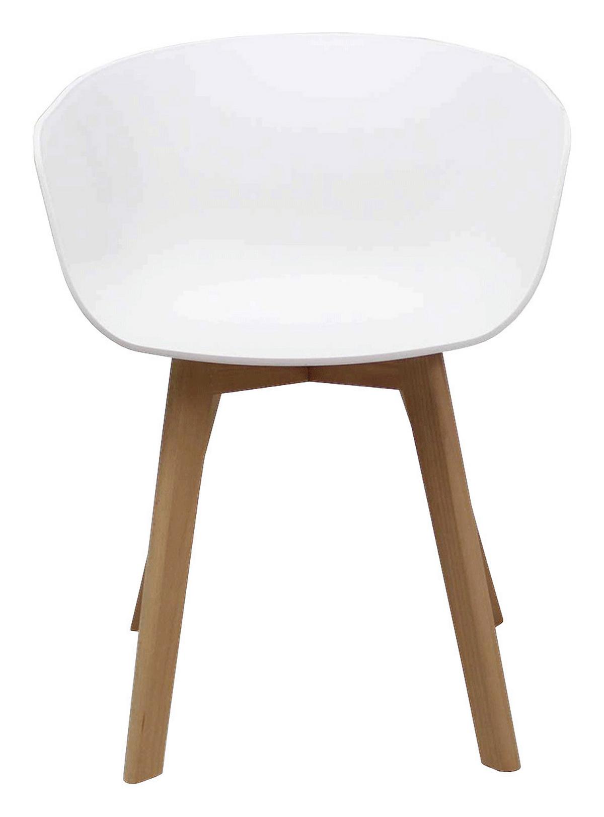 Armlehnstuhl-Set Noan - Naturfarben/Weiß, MODERN, Holz/Kunststoff (60/78,5/44cm) - MID.YOU