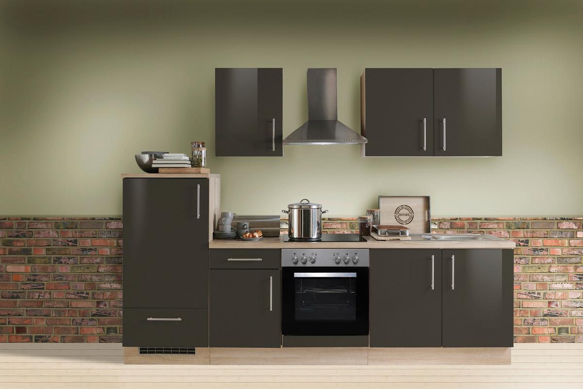 Küchenblock Premium - Dunkelbraun/Sonoma Eiche, KONVENTIONELL, Holzwerkstoff (270cm) - Menke