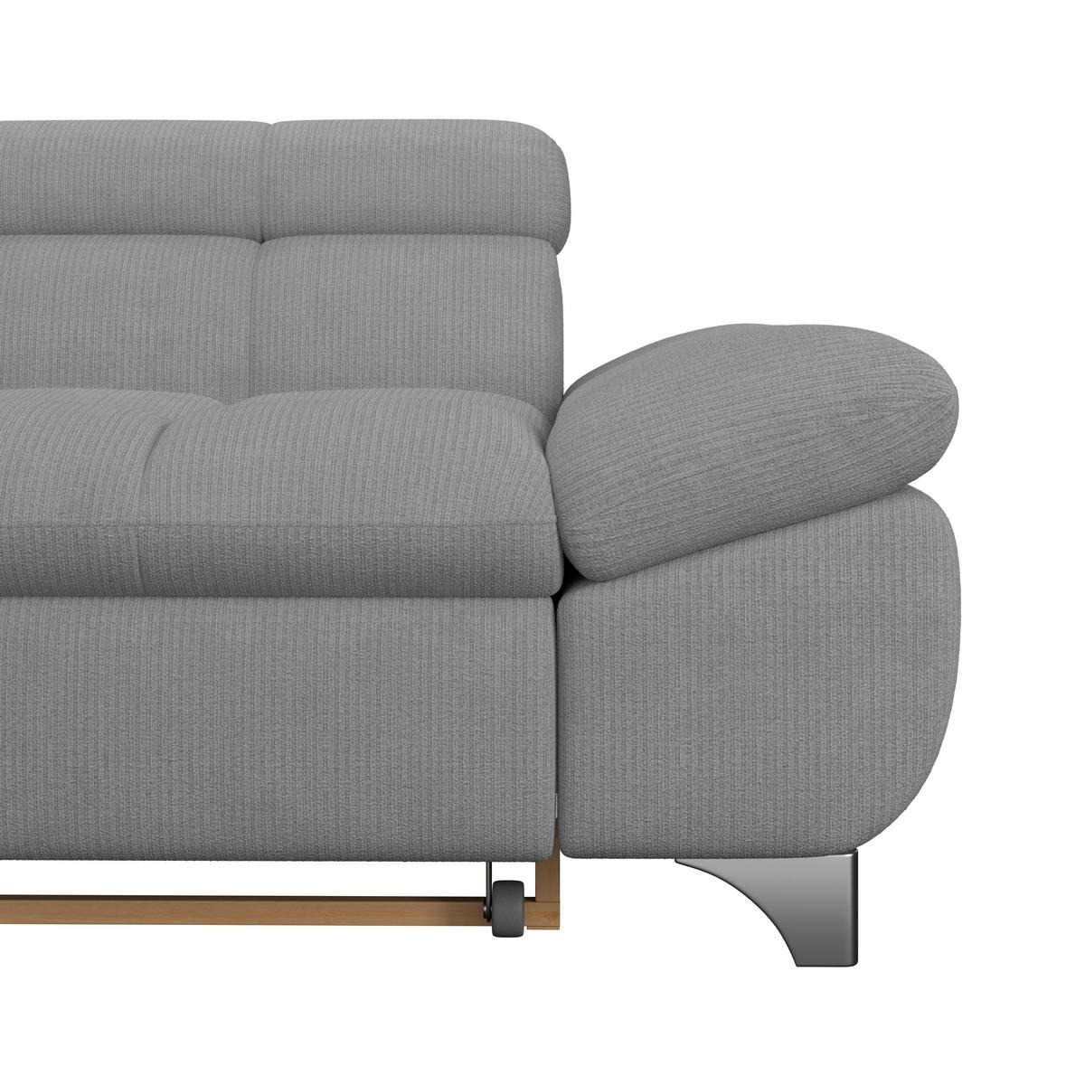 Ecksofa Gemini Grau, B: 234cm - Chromfarben/Grau, KONVENTIONELL, Textil (234/312cm)