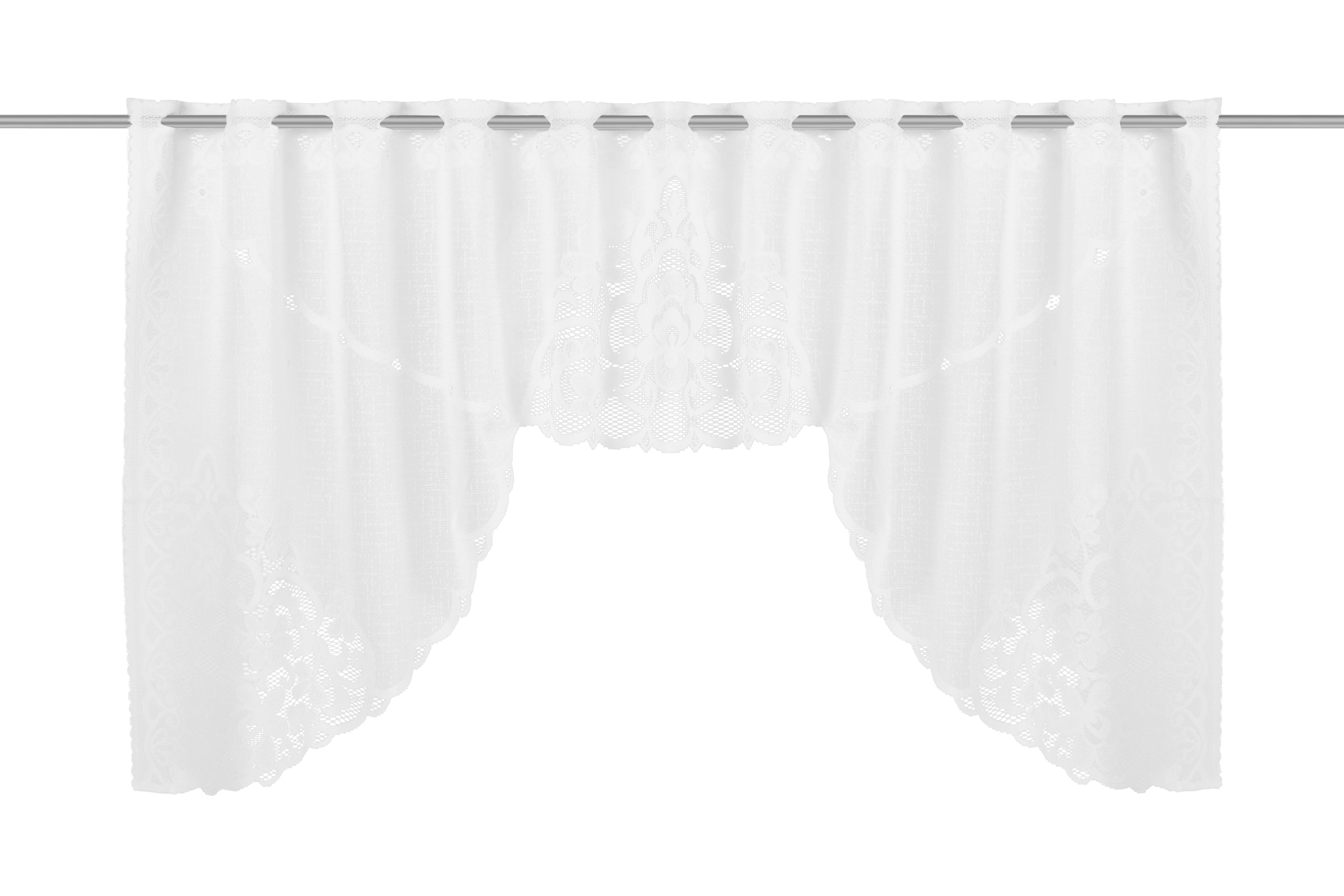 Krátka Záclona Gitte, Š/d:  150/70 Cm - bílá, Konvenční, textil (150/70cm) - Ondega