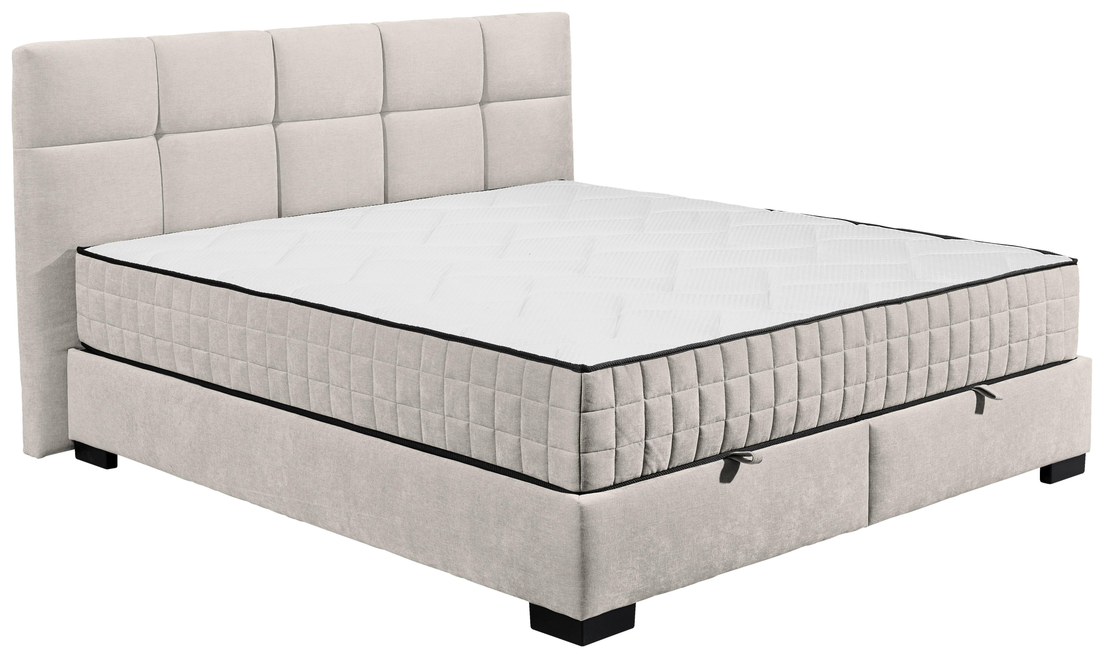 Boxbett Nagol A - Beige/Schwarz, MODERN, Holzwerkstoff/Textil (160/200cm) - MID.YOU