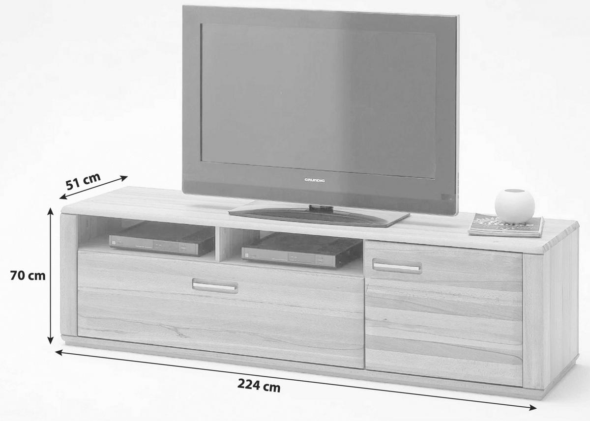 TV-Element Sena B: 224 cm Buche Dekor - Buchefarben, Design, Holz/Holzwerkstoff (224/70/51cm) - Livetastic