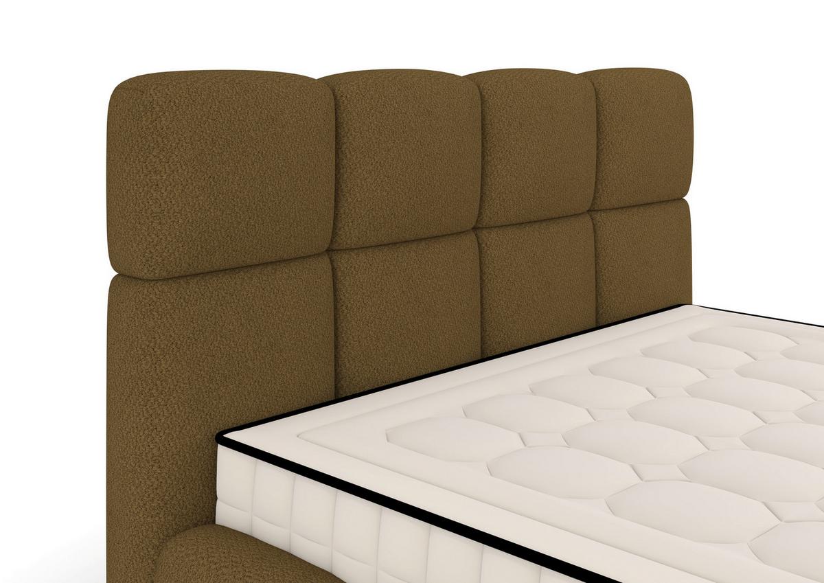 Polsterbett Cloudy M. Matratze Braun, Lf: 140x200 Cm - Braun/Grau, Trend, Holz/Holzwerkstoff (140/200cm) - Luca Bessoni