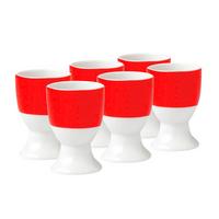 Eierbecherset Rot Weiß 6-Teilig D: 4,5 Cm - Rot/Weiß, Basics, Keramik (4,5/6,5cm) - Van Well
