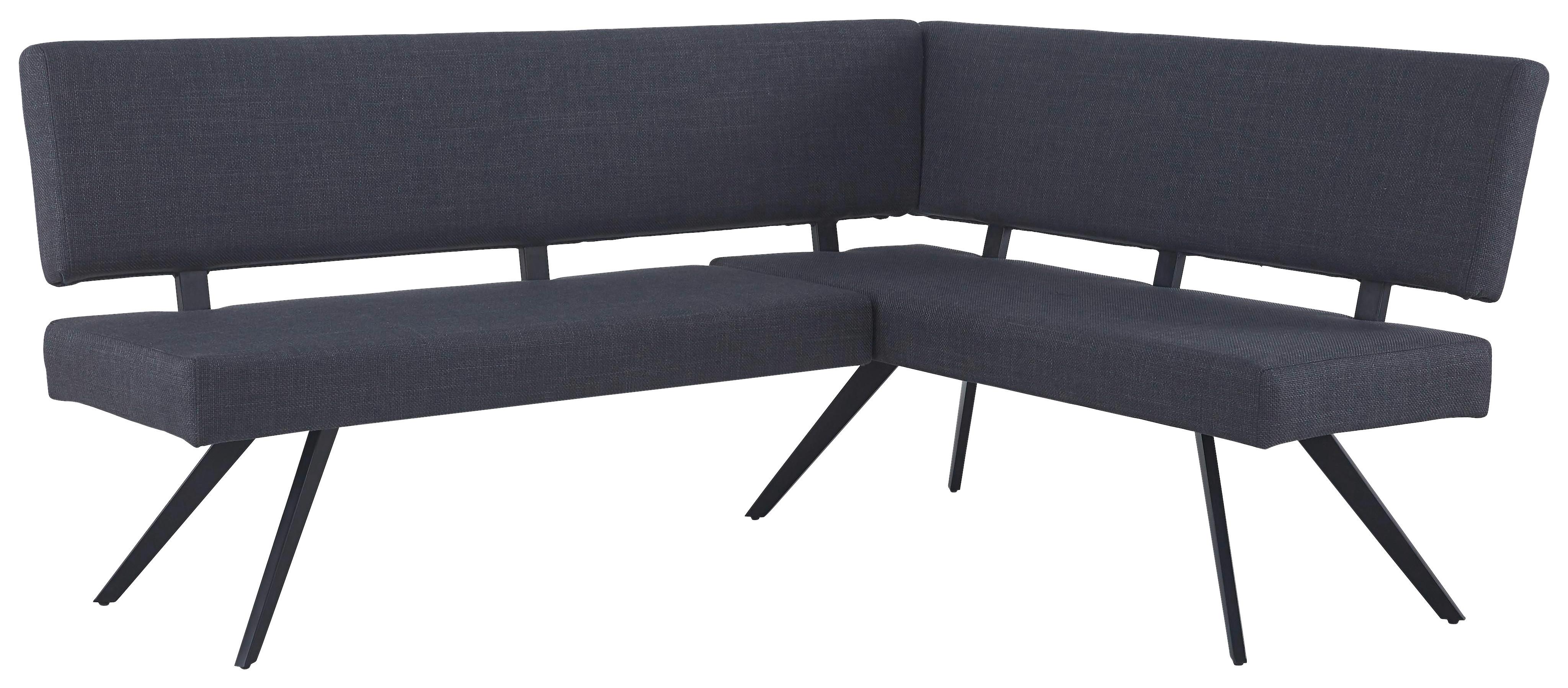 Eckbank Andros - Dunkelgrau/Schwarz, KONVENTIONELL, Textil/Metall (190/150cm) - MID.YOU