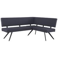 Eckbank Andros - Dunkelgrau/Schwarz, KONVENTIONELL, Textil/Metall (190/150cm) - MID.YOU