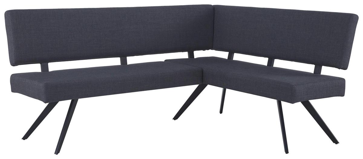 Eckbank Andros - Dunkelgrau/Schwarz, KONVENTIONELL, Textil/Metall (190/150cm) - MID.YOU