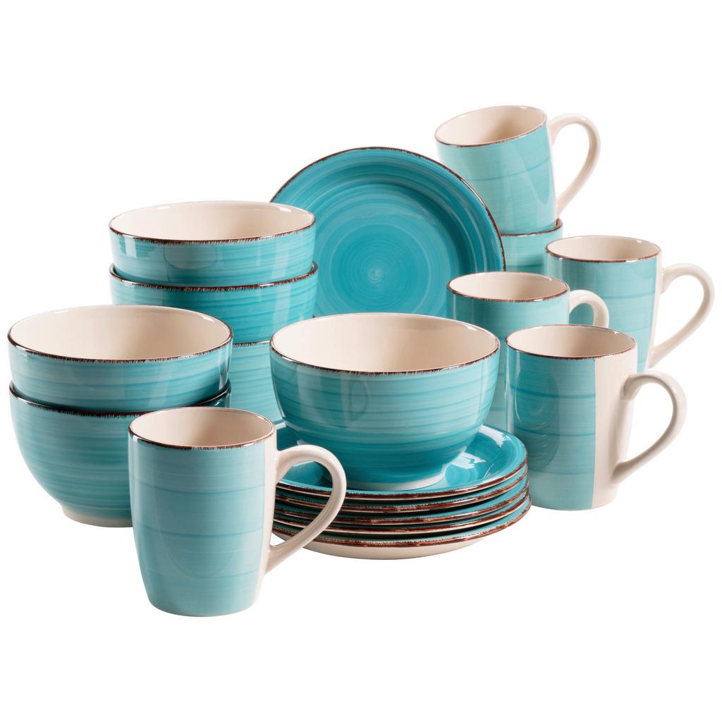 Frühstücksset Türkis Lumaca für 6 Personen, 18tlg.