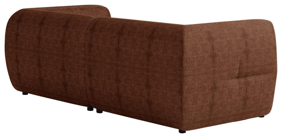 Sofa Laos Terracotta/Schwarz, 240 cm - Terracotta/Schwarz, Design, Textil (240/80/95cm) - MID.YOU