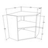 Eckoberschrank Esilo B: 57 Cm Weiß/anthrazit - Anthrazit/Weiß, KONVENTIONELL, Holzwerkstoff (57/60/57cm) - MID.YOU