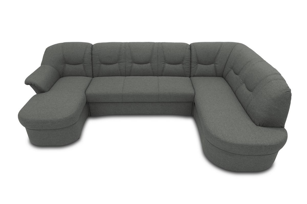 Wohnlandschaft Sarafina Dunkelgrau - Dunkelgrau/Schwarz, KONVENTIONELL, Textil (146/295/180cm) - MID.YOU