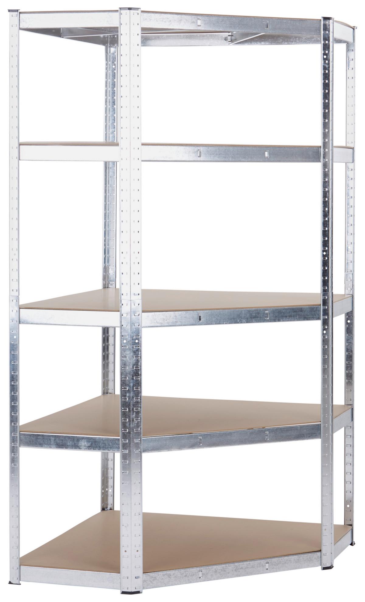 Schwerlastregal Aus Stahl Bht: 90x180x40 Cm Max. 875 Kg - Silberfarben/Naturfarben, MODERN, Holzwerkstoff/Kunststoff (90/180/40cm) - Homezone