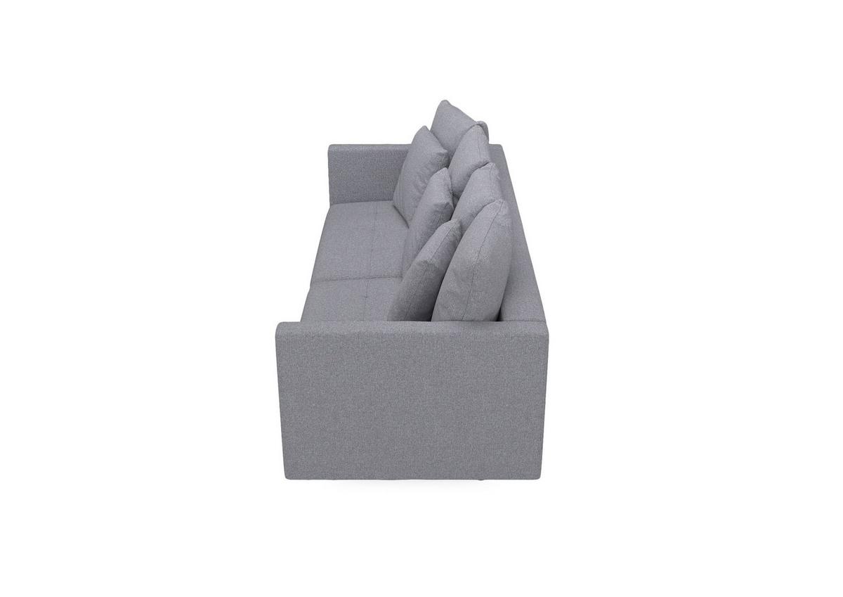3-Sitzer-Sofa Mit Schlaffunktion Sofia B: 223 cm - Schwarz/Grau, Design, Textil (223/96/95cm) - MID.YOU