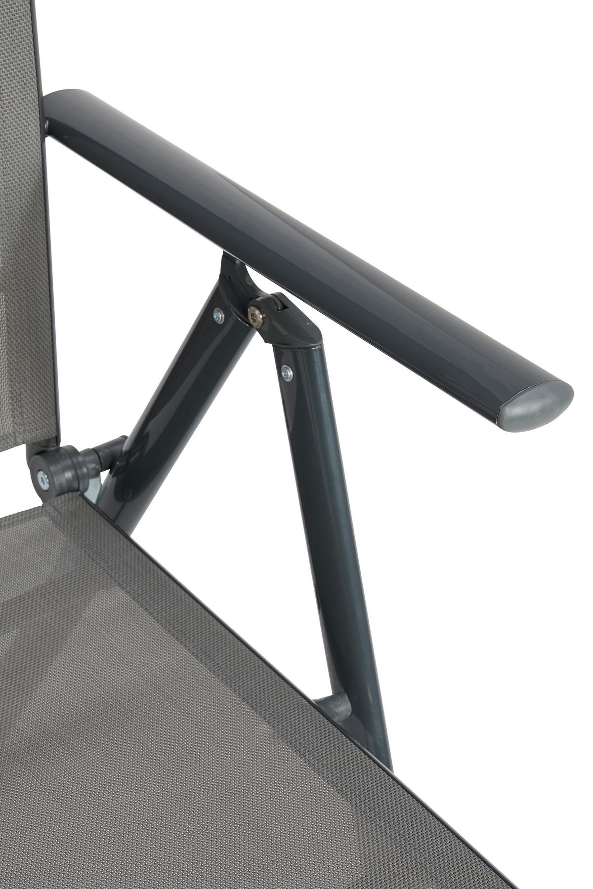 Kerti Étkezőgarnitúra Lisa - antracit/szürke, Modern, Üveg/textil - Luca Bessoni